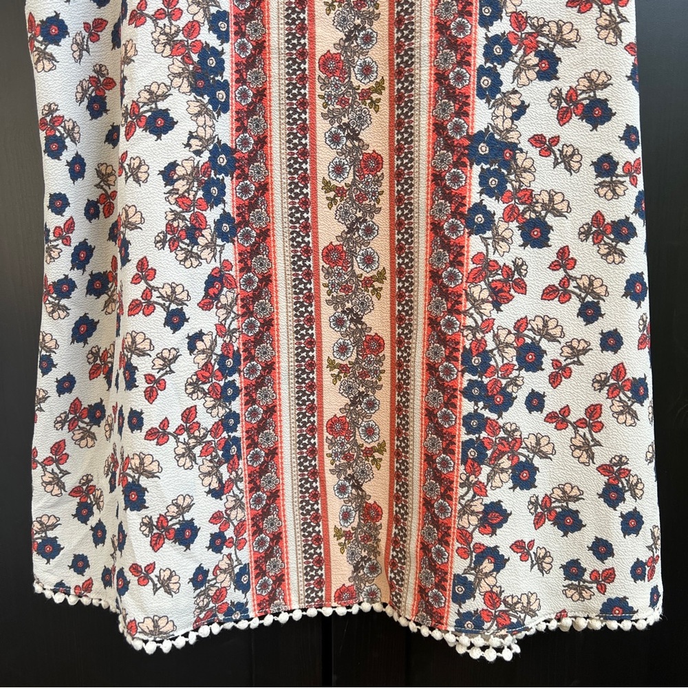 Sea New York Cream Floral Sleeveless Tank with Pink & Blue Print Size 2 - Picture 3 of 5
